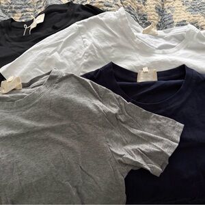 Sezane Women's Short Sleeve Tee Set - Black, White, Gray, Navy